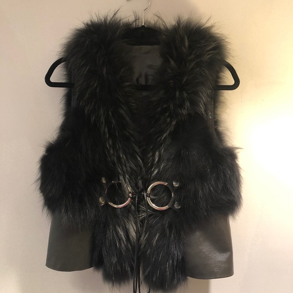 Leather and Fur Vest - Picture 1 of 4